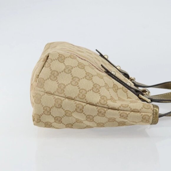 GUCCI GG Canvas Sherry Line Hand Bag Beige Gold 139261 Auth BA8631 - Picture 6 of 16